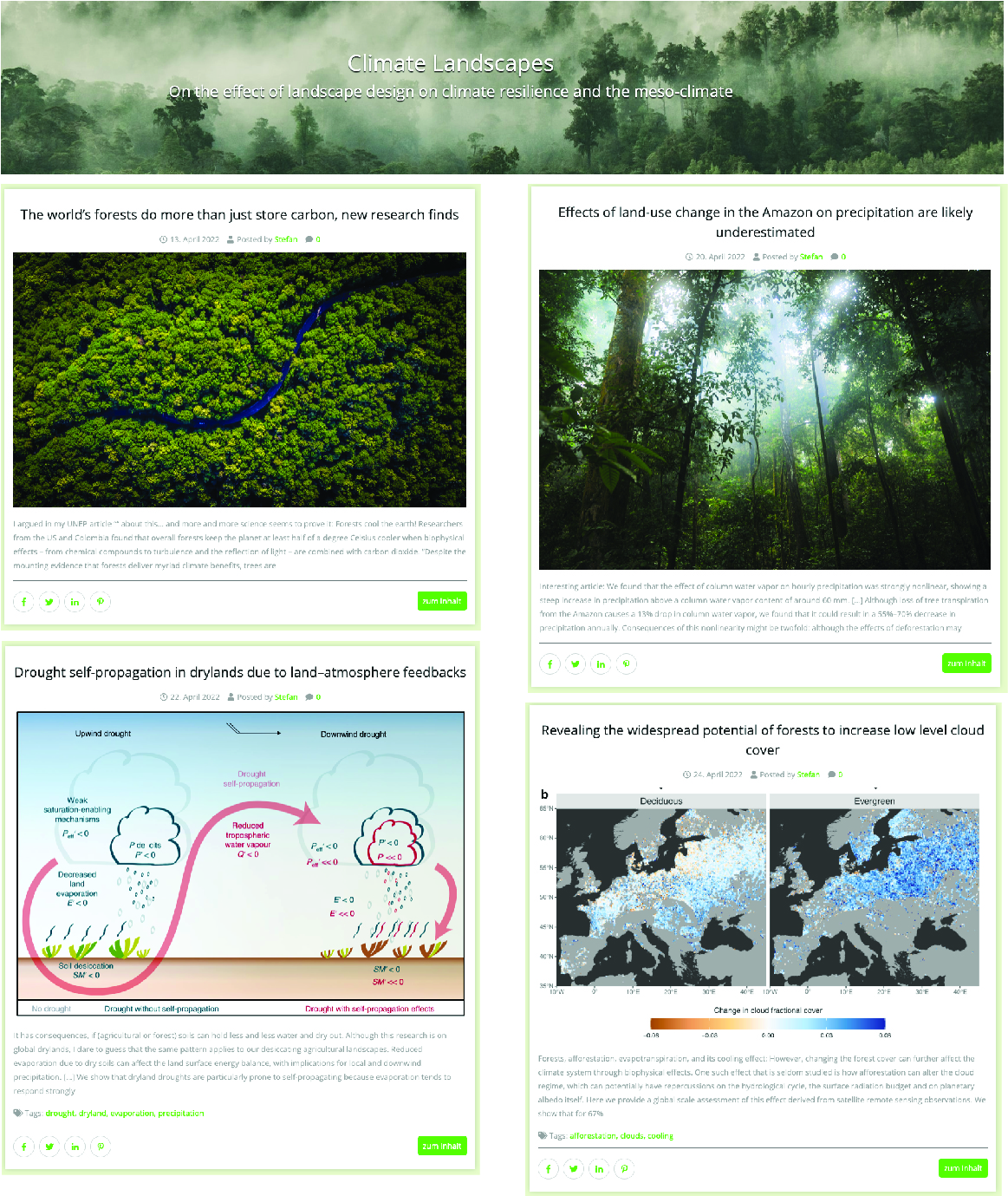 Blog zum Thema „Klima-Landschaften“ – Mit (mehr) Vegetation und (fruchtbaren) Böden die kleinen Wasserkreisläufe stärken und das Klima kühlen